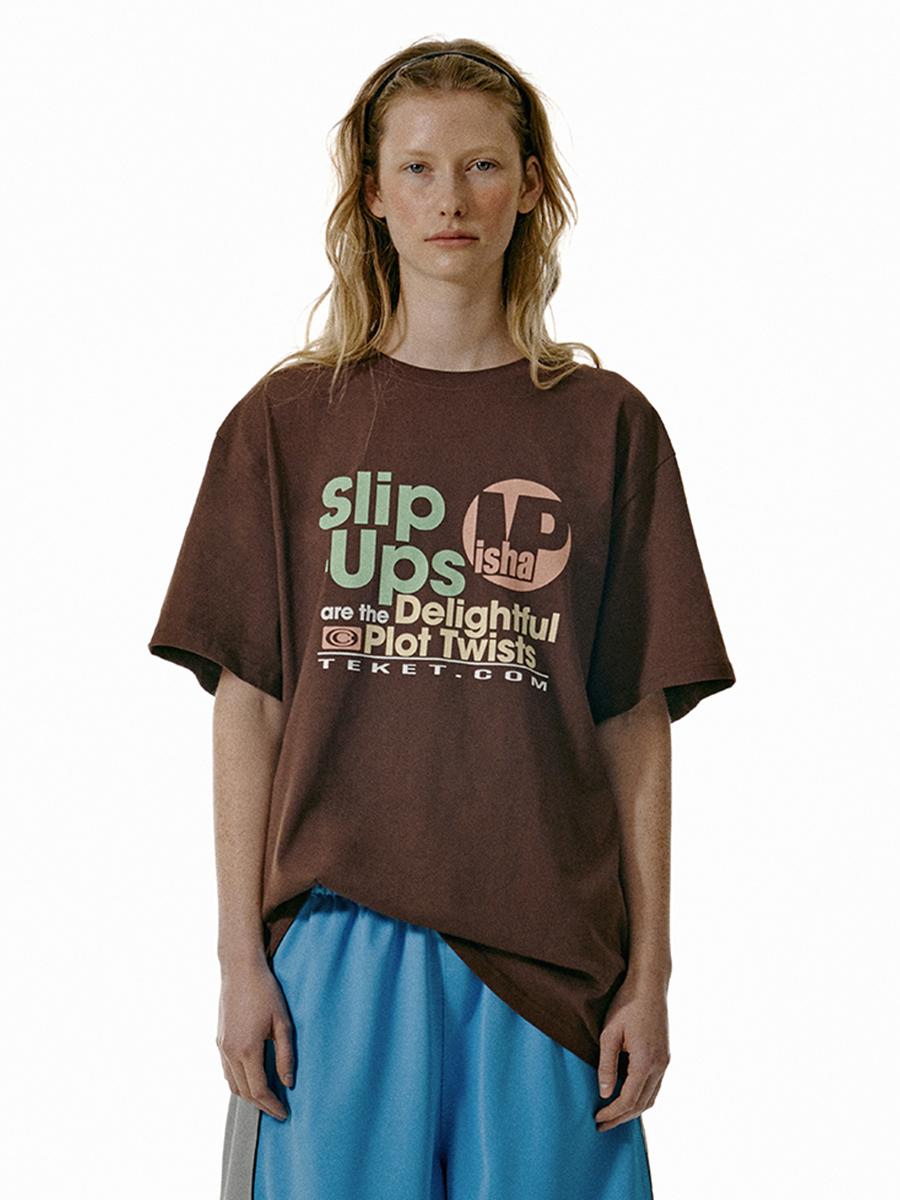 Slip Ups Tee Brown