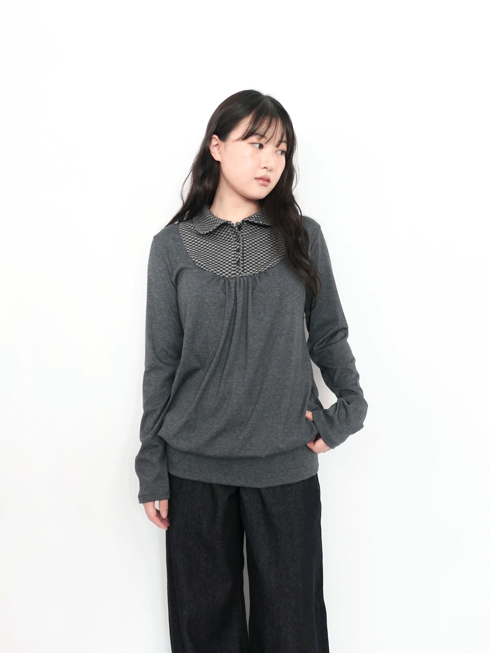 프레피 체크 셔링 티 (2c)