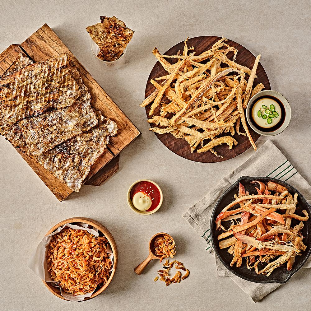 [런칭기념 할인] 맥주 안주 건어물 모음 (국산보리새우/바비큐오징어/줄포/황태채/곰치채/백진미채/홍진미채)