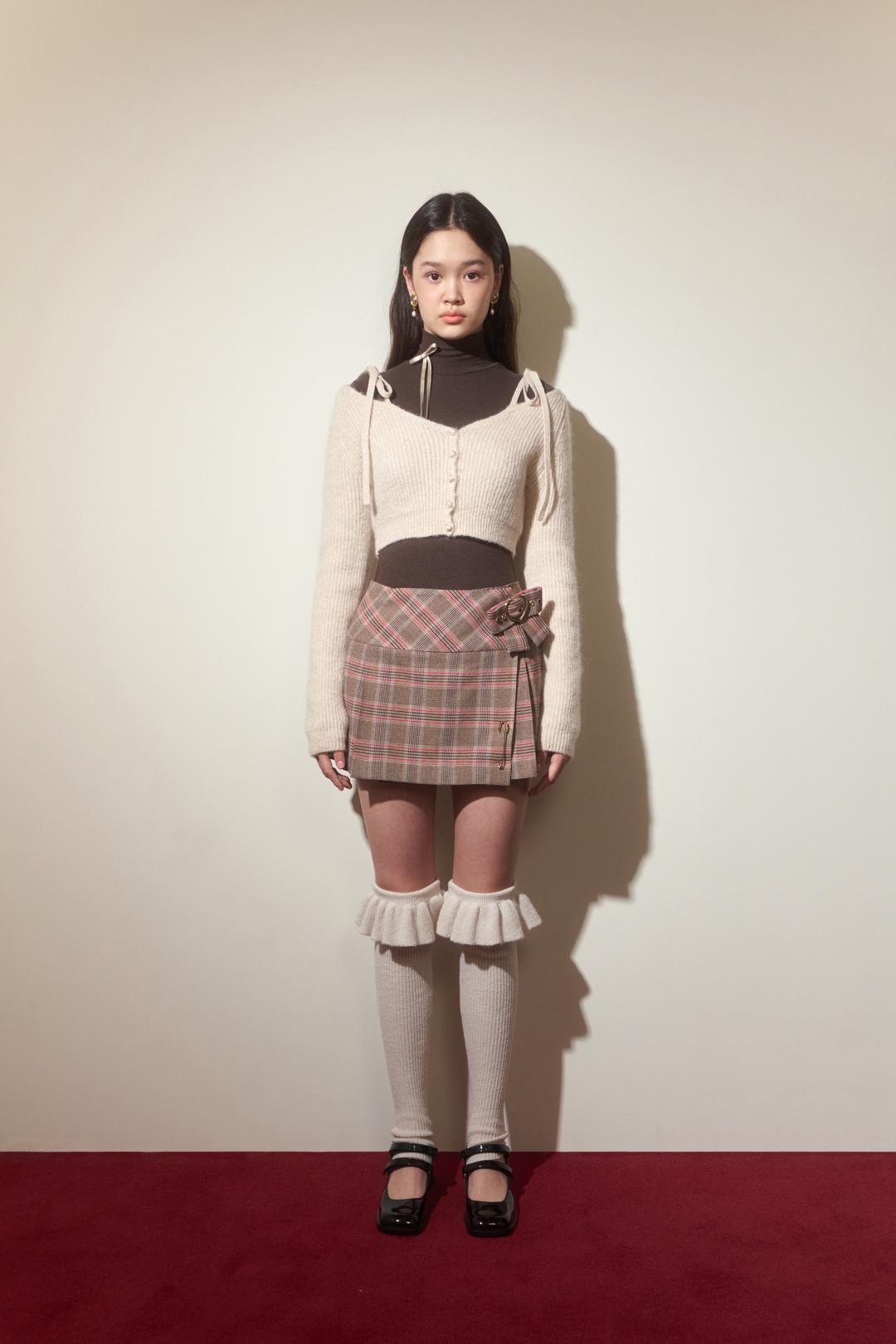 🎀Exclusive🎀 Alpaca Ribbon Cropped Cardigan(Oatmeal)