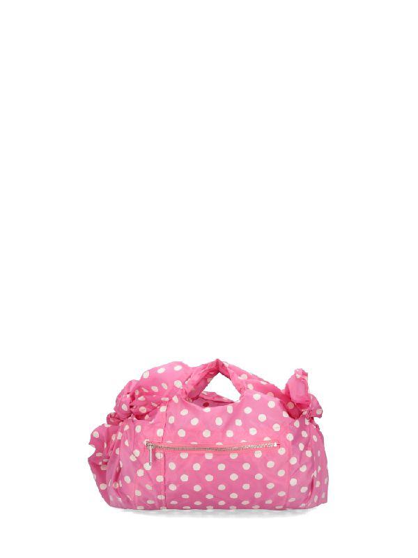 올오버 폴카도트 나일론 토트백