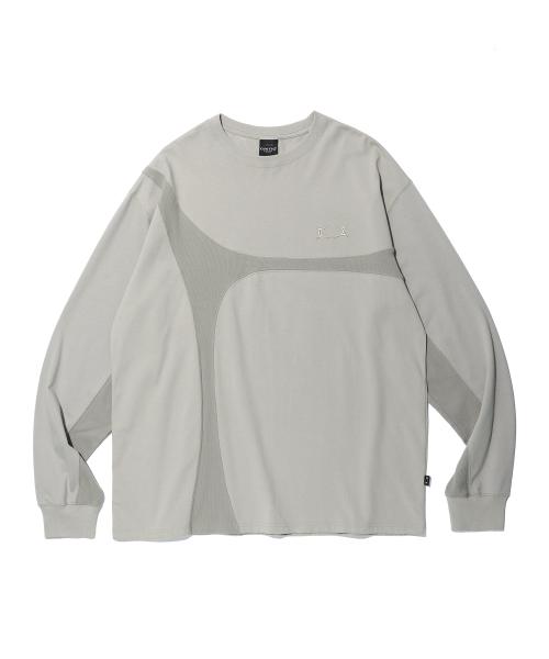 WORMHOLE INCISION LONG SLEEVE T-SHIRT LIGHT GREY