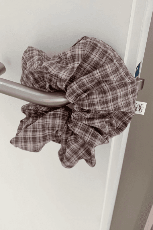 autumn check scrunchie (2color)