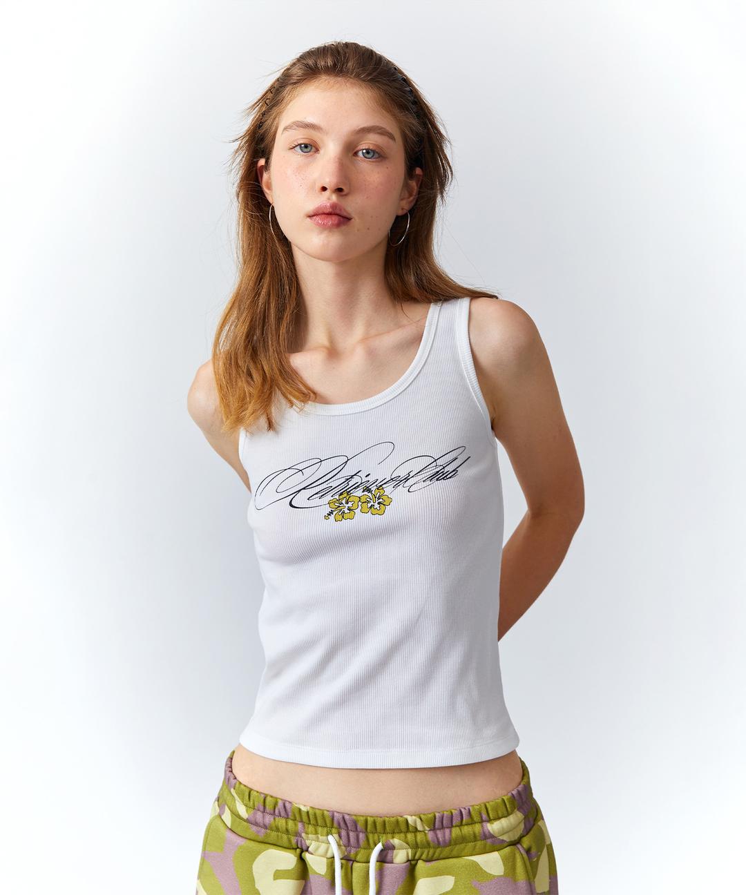 FLOWER SLEEVELESS [WHITE]