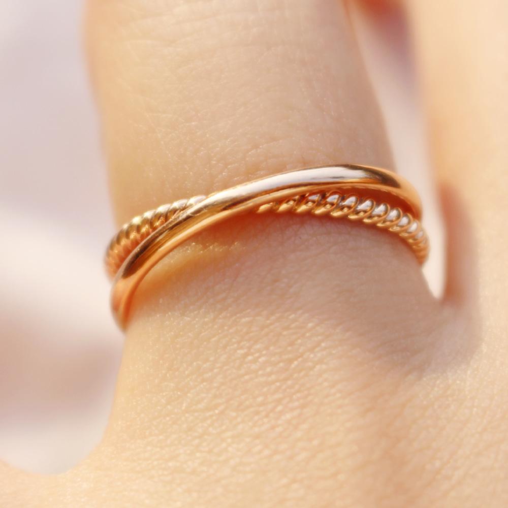 18K 14K 트리니티 반지