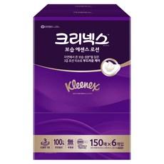 크리넥스 보습에센스 로션 천연펄프 미용티슈 3겹, 150매, 6개