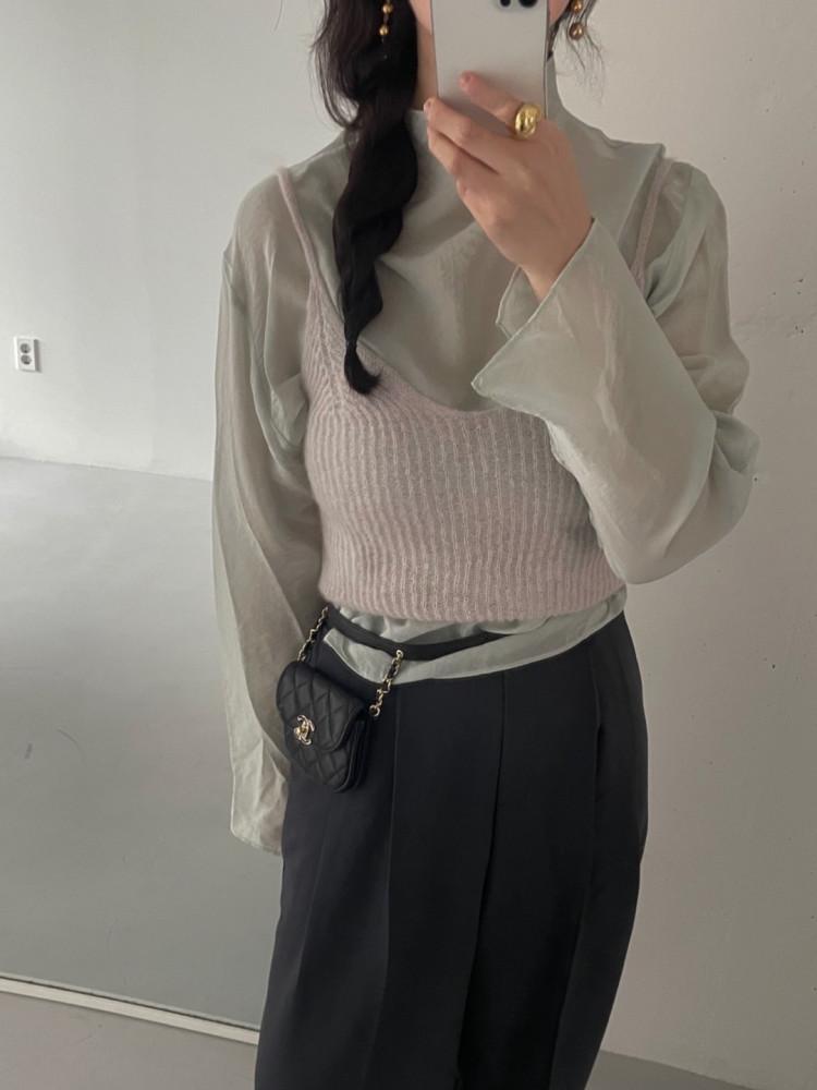 할시온 모헤어뷔스티에 니트조끼(3color)