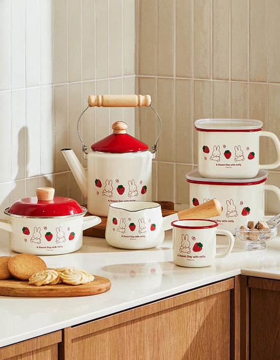 [에지리] 스트로베리 미피 법랑냄비 7종 (택1)