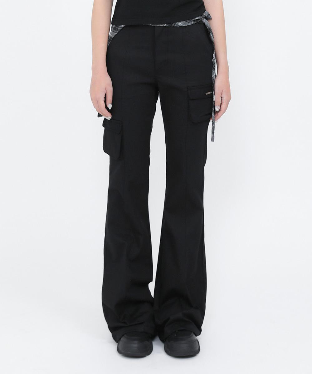 [3/13 release] Line pocket cargo pants BLACK