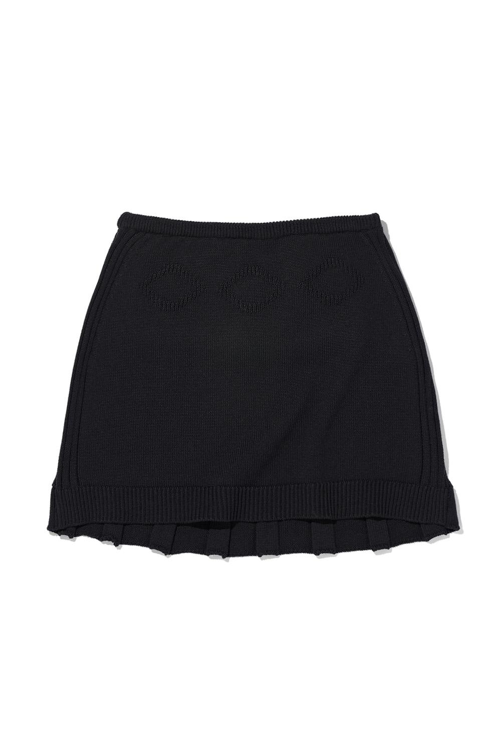 RHOMBUS KNIT SKIRT_BLACK