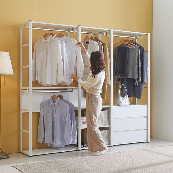 그리드2 철제 드레스룸 시스템장 2360 B (8옷장+6긴옷장+8서랍장)