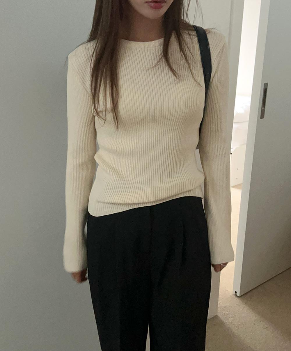 니어웨어 [겨울니트⛄] 키아나 골지 니트 (8color)/간절기/데이트룩/레이어드/기본니트/라운드넥니트