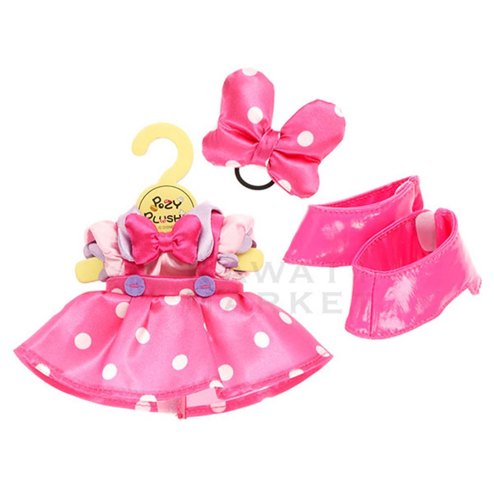 디즈니랜드 미니마우스 포징인형 옷 원피스 블라우스 리본 신발 4p 세트