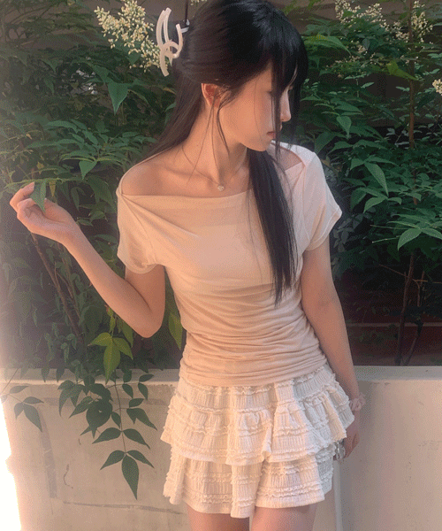 Boat Neck Long Tee(5Colours)