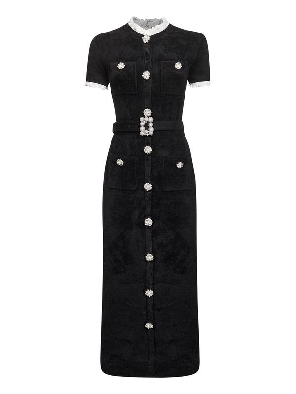 셀프 포트레이트 블랙 롱 드레스