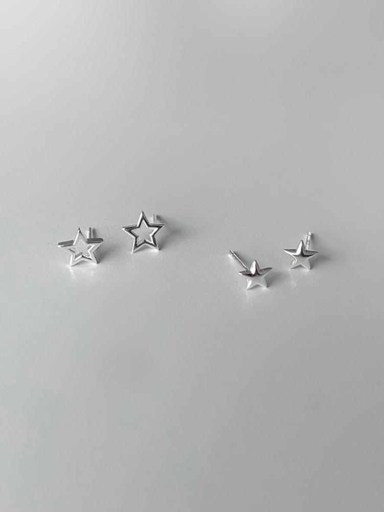 [silver925/2type] 베이직 스타 귀걸이
