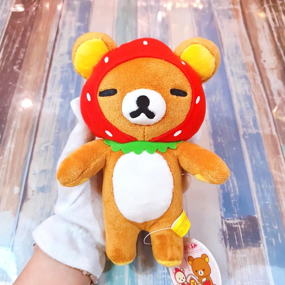 산엑스 리락쿠마 이치고 딸기옷 누이구루미 인형 시리즈 딸기 두건 모자 ver. 굿즈 19cm