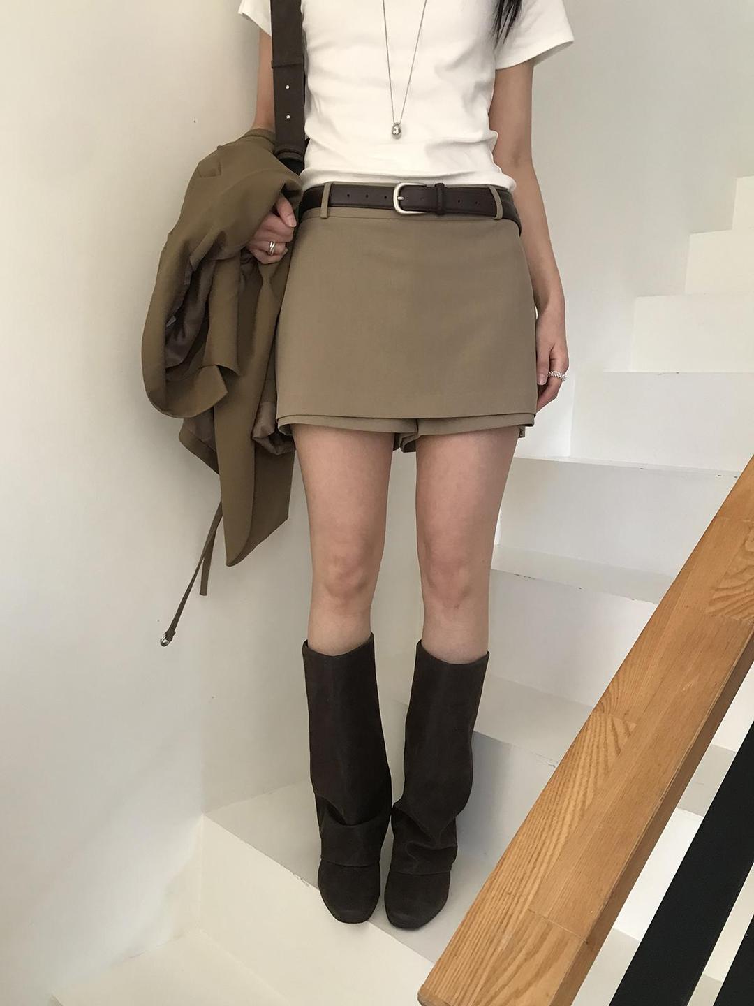 미엔느 [미엔느] short skirt pants / 숏 스커트 팬츠 (2col)