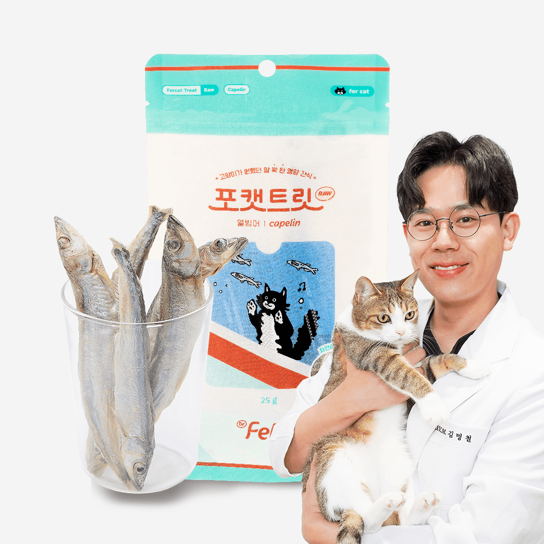 고양이 간식 동결건조 포캣 트릿 열빙어 미야옹철 김명철 수의사
