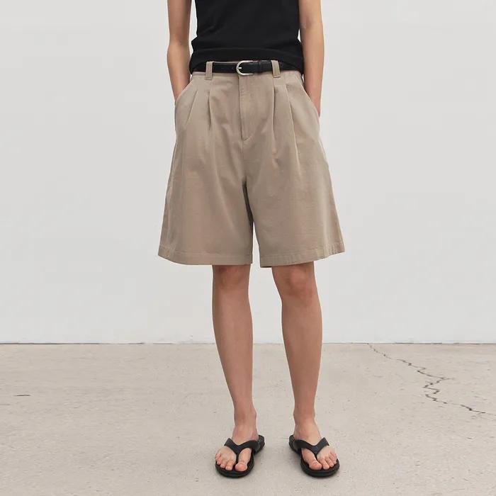 90s pintuck half pants (beige)