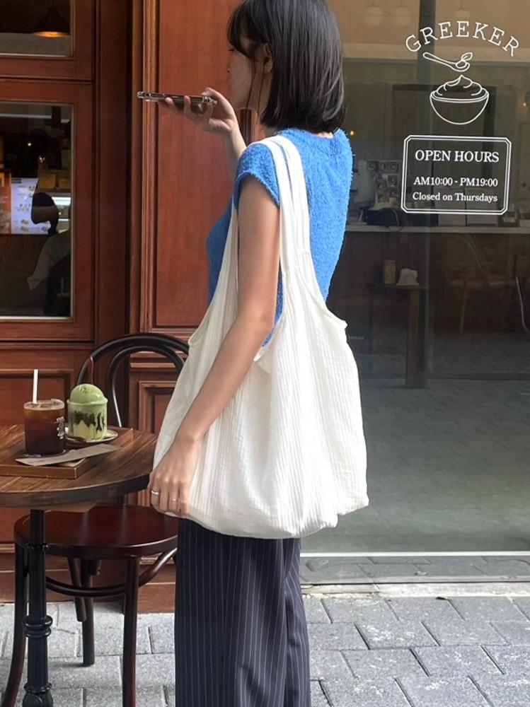 크로 데일리 숄더 쇼퍼백 에코백 보부상가방 (2c)