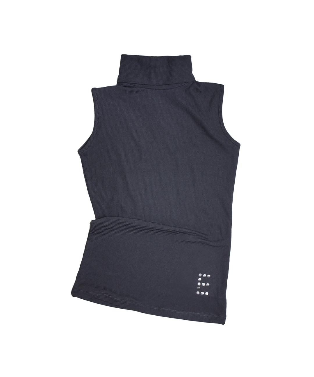 TURTLENECK SLEEVELESS TOP - CHARCOAL
