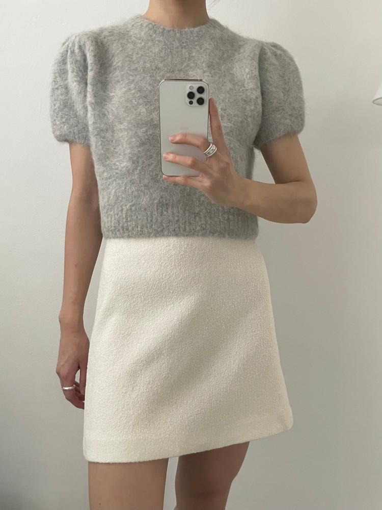 [재진행] vegetable 베지터블 알파카 퍼프 반팔 니트