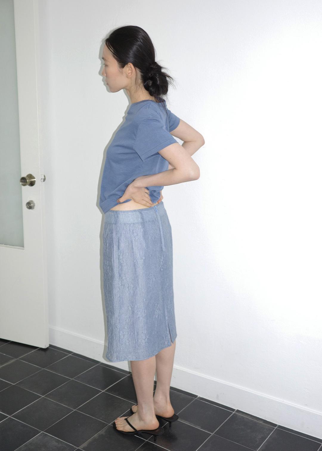 [ 프리오더 ] AIRE MIDI SKIRT [ICE BLUE]