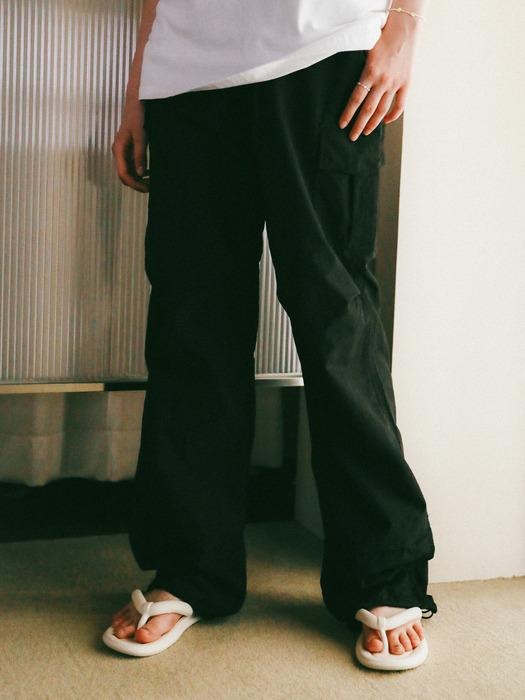 String Cargo Sharing Jogger Pants Black