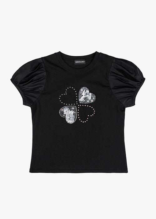 Lucky Beads Puff Top (Black)