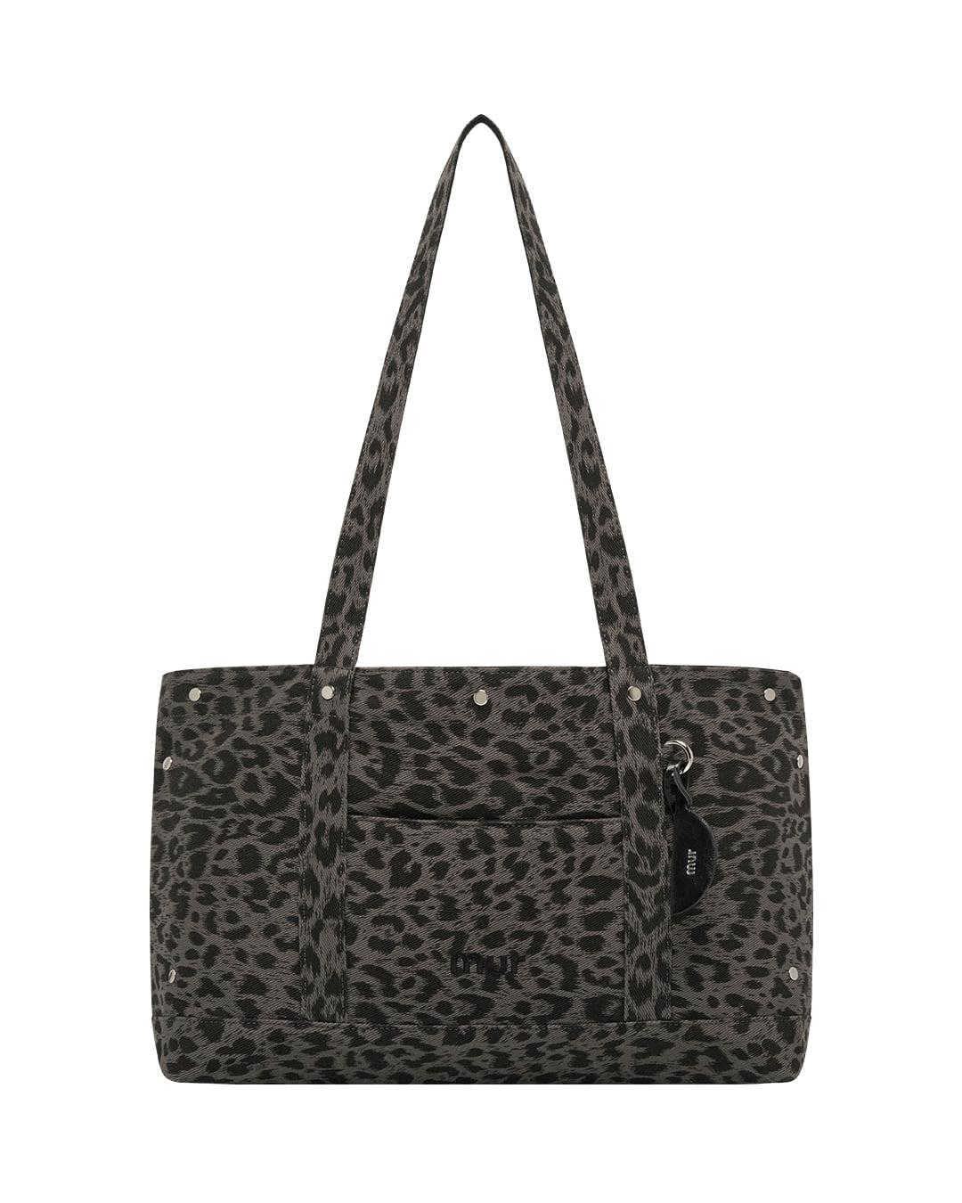 Reversible Polar bag-리버시블 폴라백 / Leopard Grey, Nylon Black