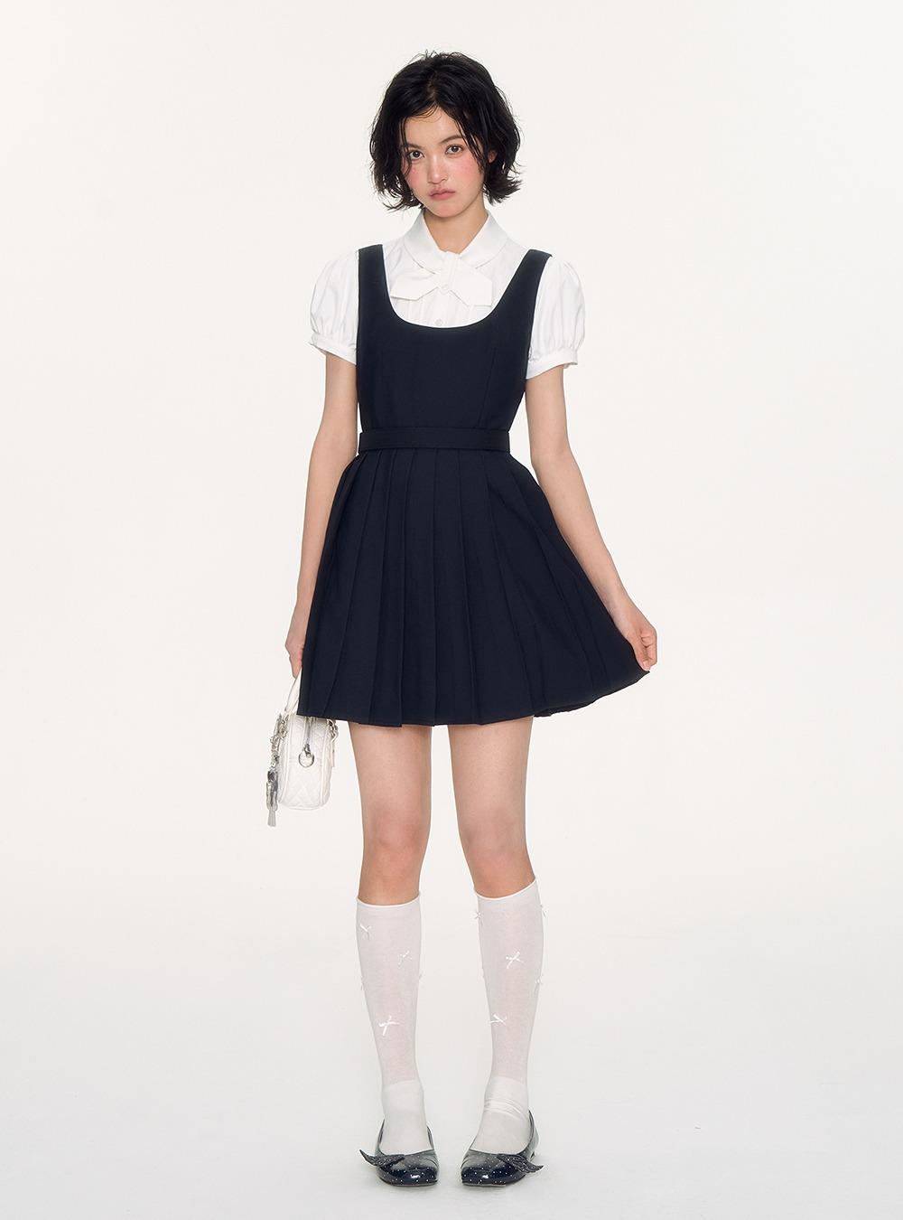 Midnight Pleated Mini Dress