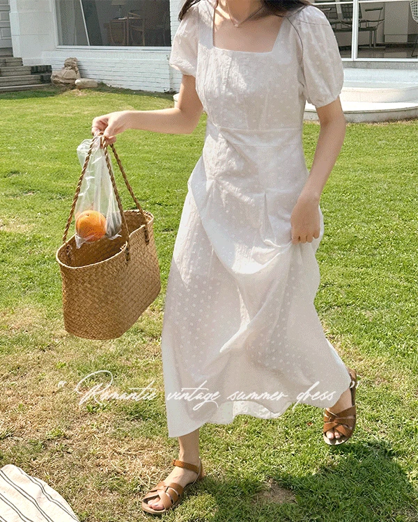 [기장선택/완벽핏!] 멜디 여름 플라워 자수 원피스