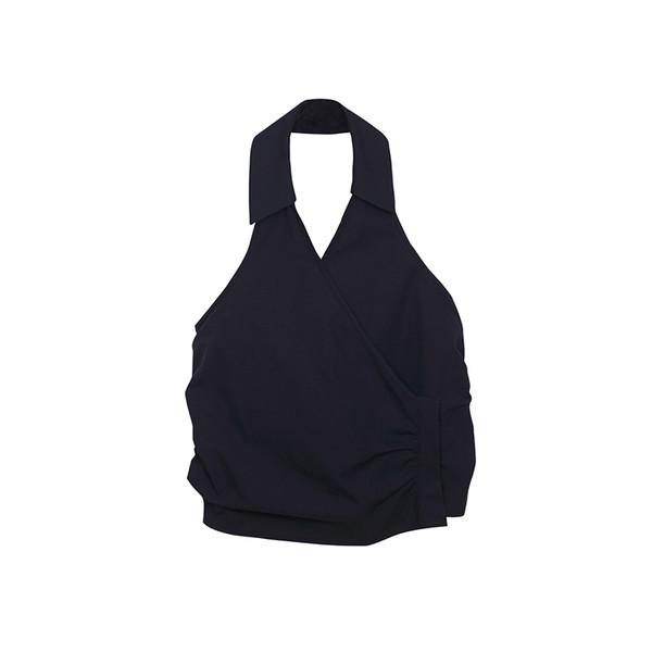 Halter Shirring Top / Navy