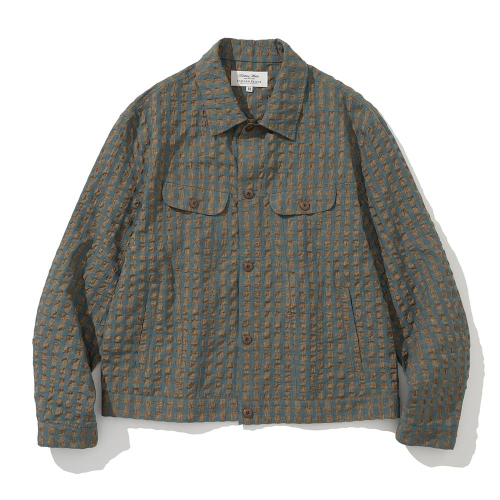 type-3 check trucker jacket green