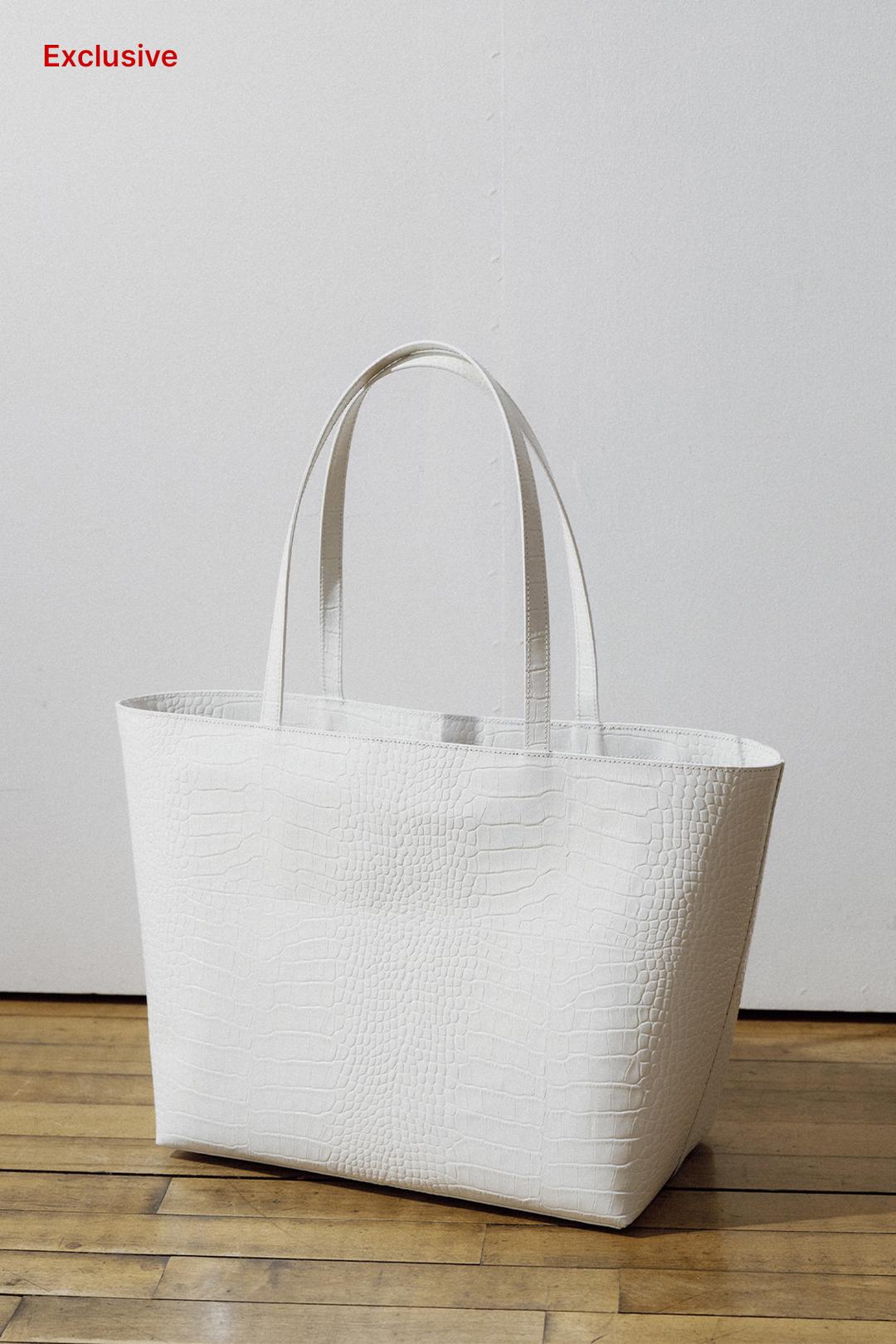 [EXCLUSIVE] OVERDUE CROCO SHOULDER BAG_WHITE