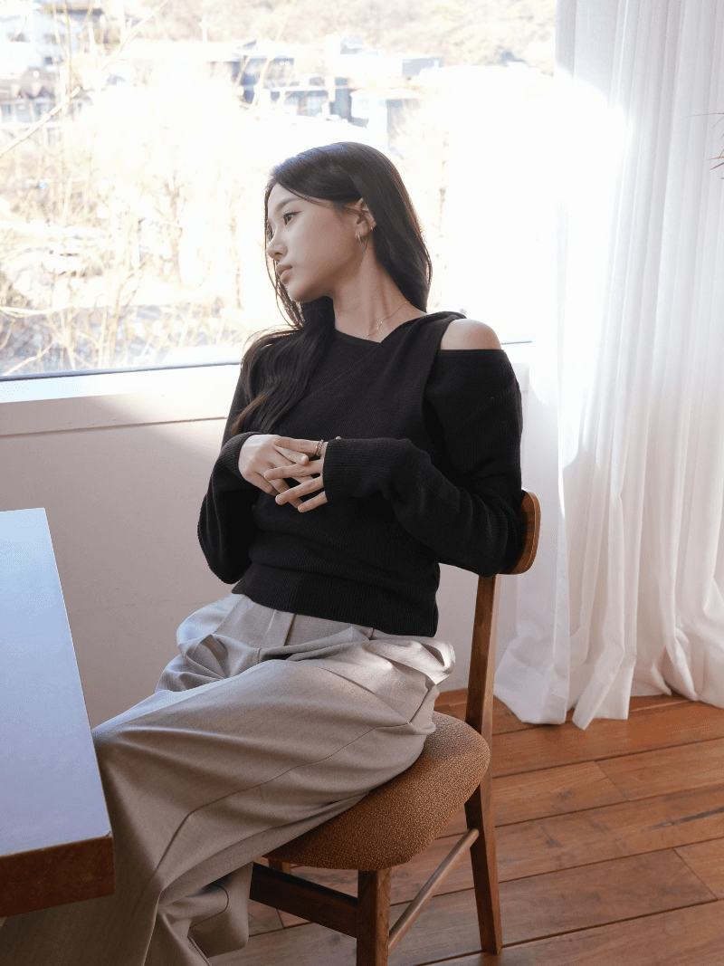 [NouArté] 케이시 레이어드 니트 (뮤트 브라운)