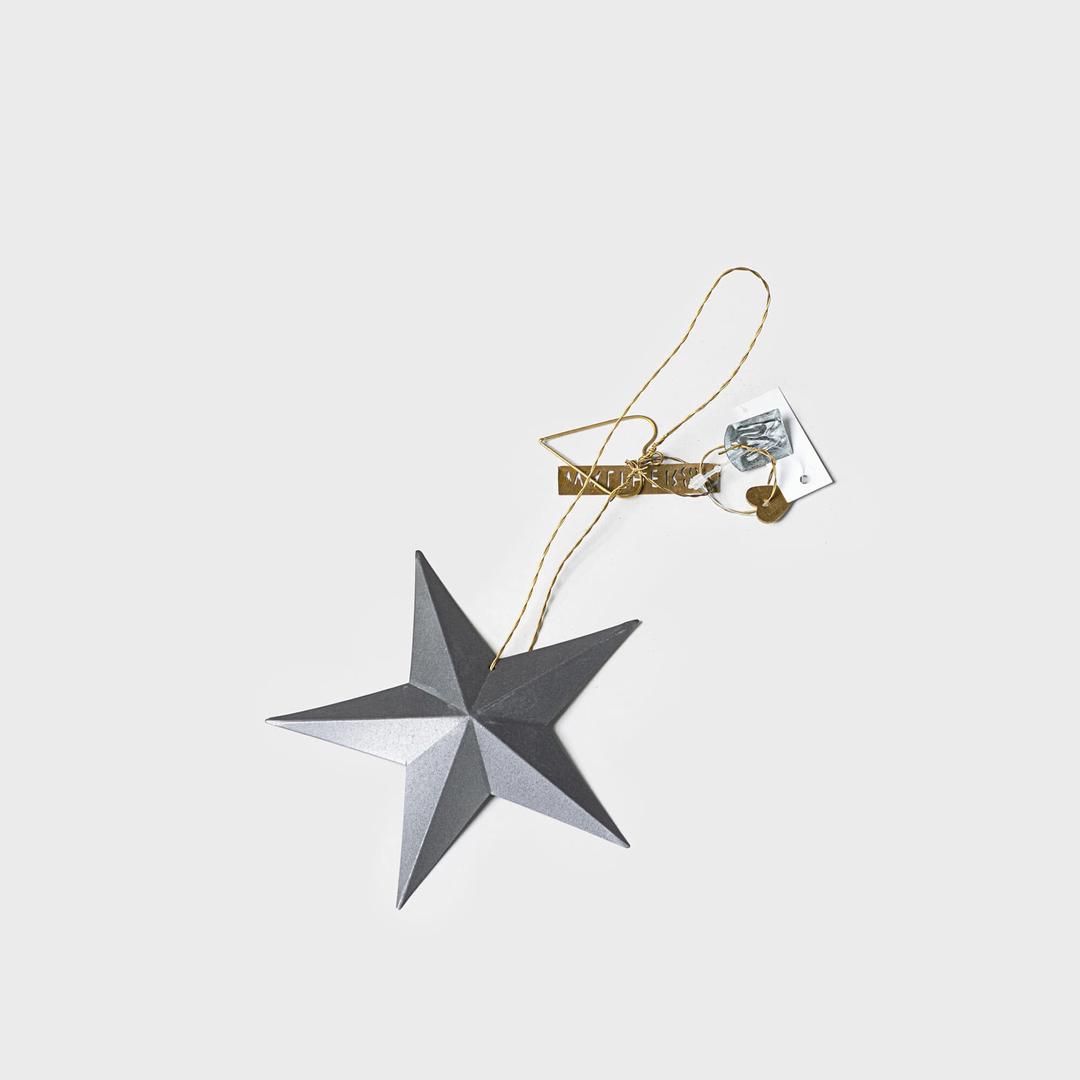 Walther & Co 크리스마스 트리 오너먼트 Hanging Star, Zinc 12cm
