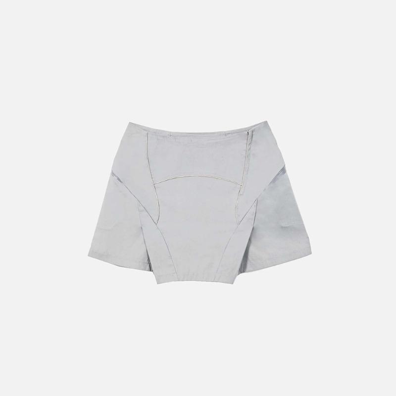 [AESYNCTX : 에이시넥틱스] C_ PLEATED MINI SKIRT LIGHT GREY