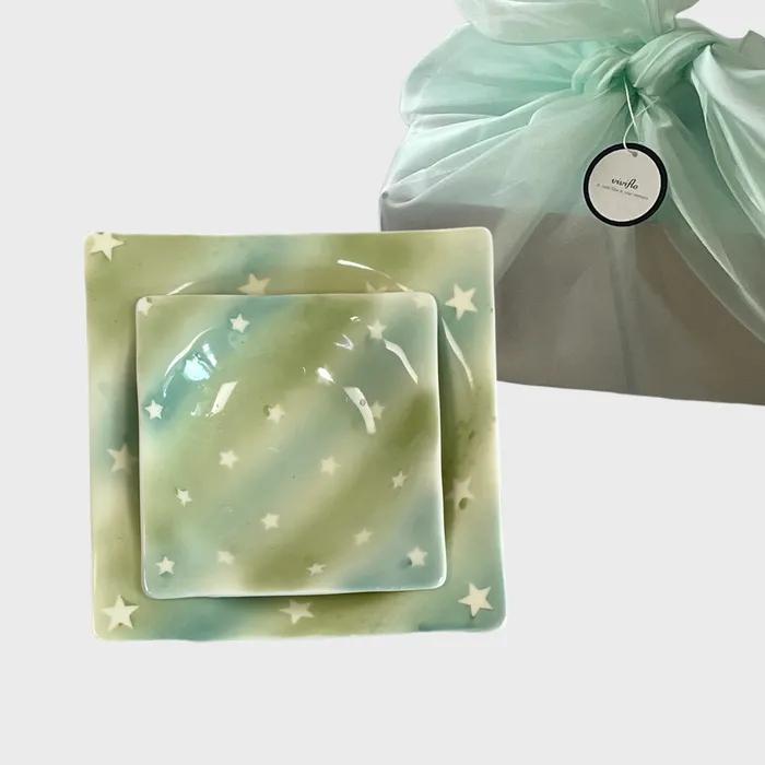 twinkle square bowl SET(M1+S1)  트윙클 사각 보울 세트 (2p)