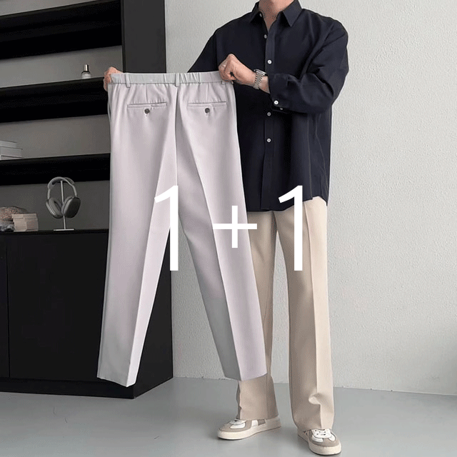 [당일출고] (1+1 할인) New 더워즈 구김방지 뒷밴딩 세미와이드 슬랙스