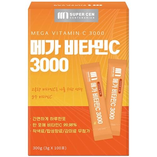 [슈퍼쎈] 메가 비타민c 3000 메가도스 비타민씨 분말 가루 스틱 100포