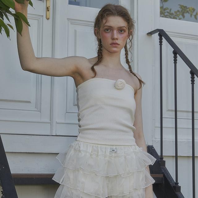 CORSAGE TOP_IVORY