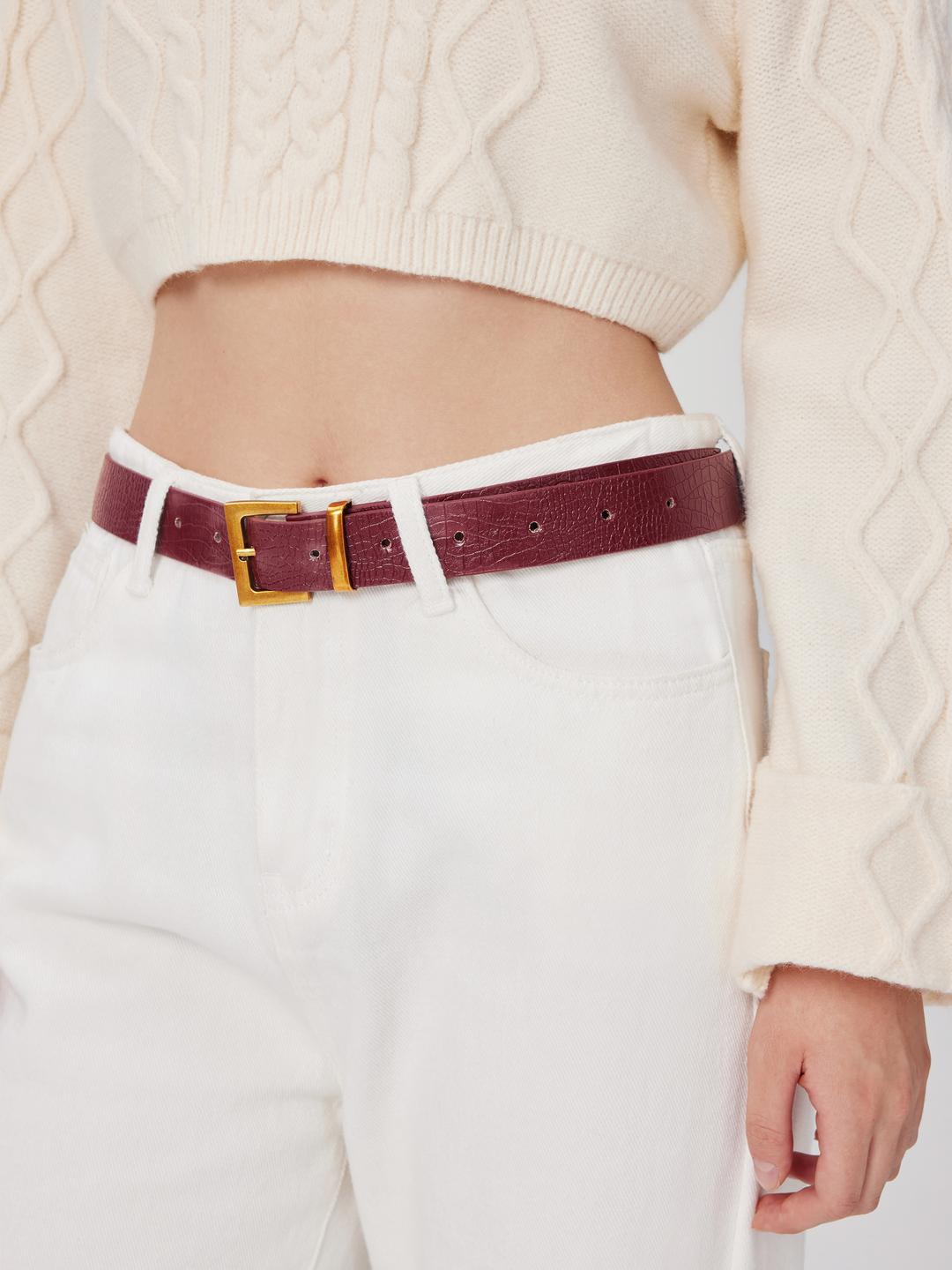 CROCODILE PRINT BUCKLE BELT