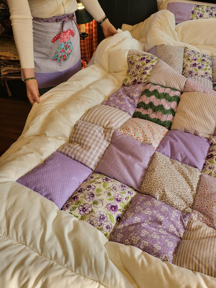 라벤더 패치워크 싱글 차렵이불