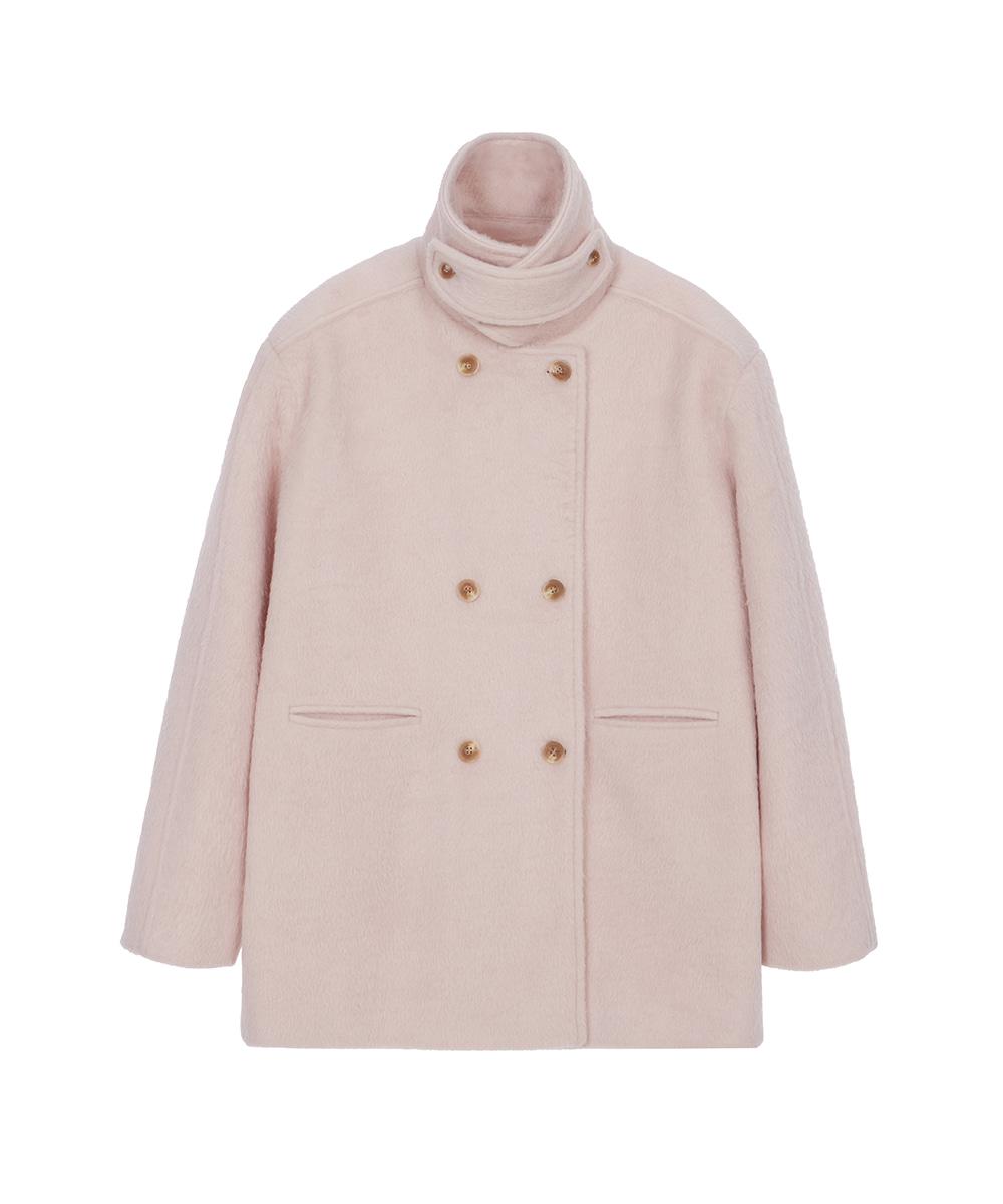 [11/14 예약발송] High Neck Half Coat [Pink]
