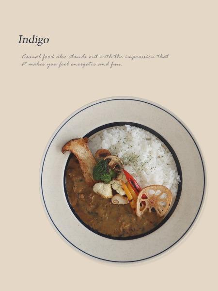 카네수즈 인디고보더 파스타 깊은 접시 25cm