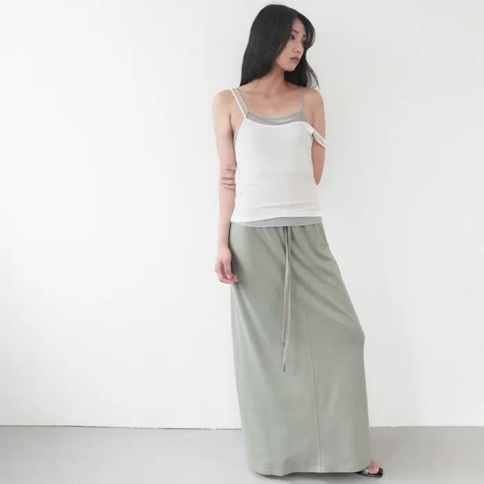 DOUBLE LAYERED SLEEVELESS, WHITE MIX