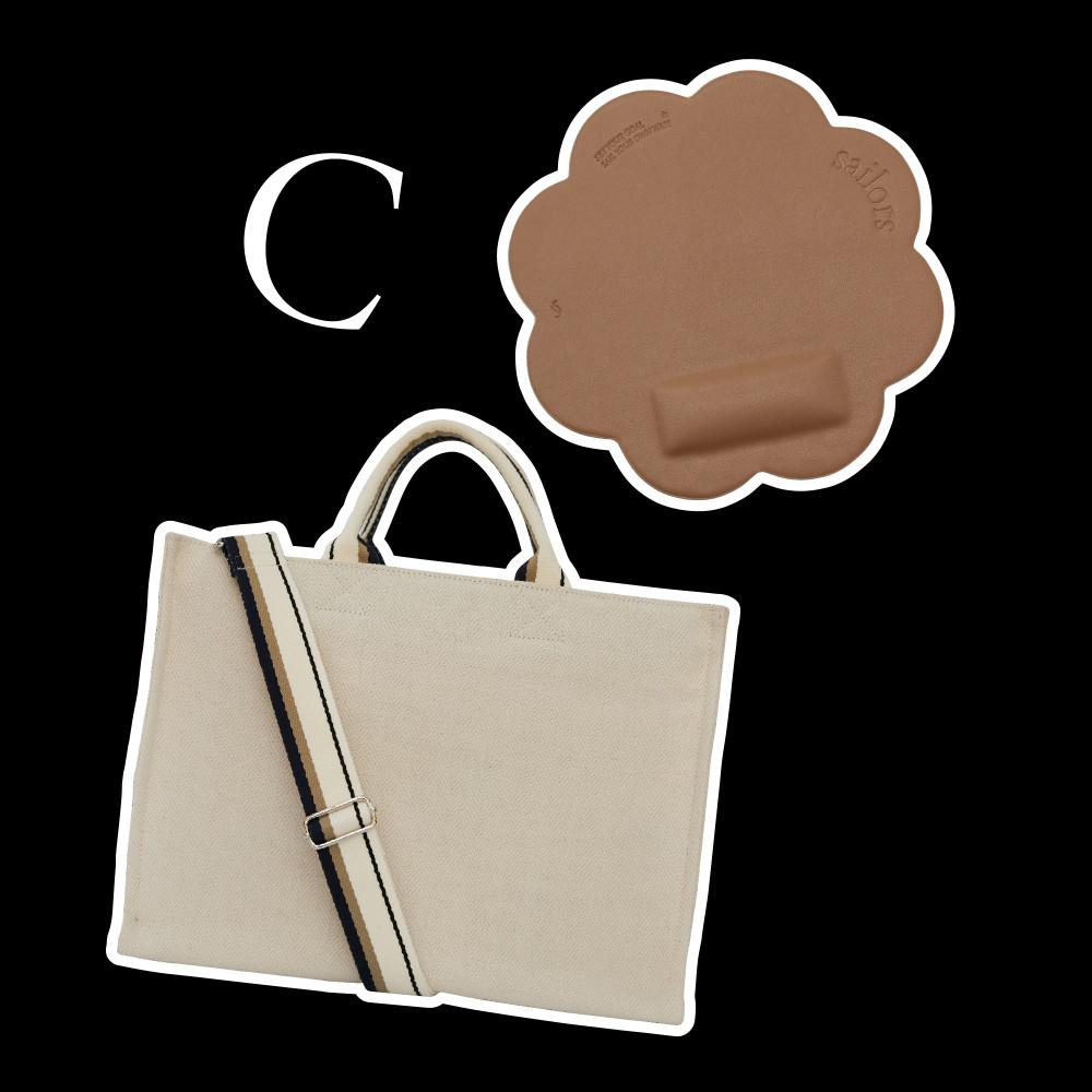 C. Wave 세트 (웨이브백 + 쿠션 비스킷 마우스패드)