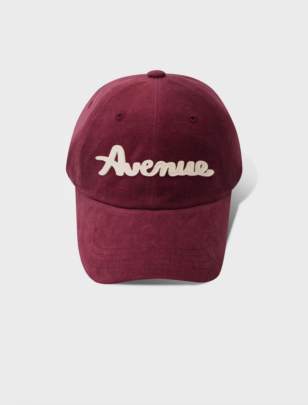 [NEW!]  AVENUE 로고 펠트 볼캡 - 버건디